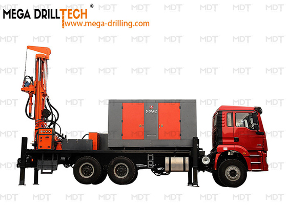 รถบรรทุกติดตั้งน้ําบ่อน้ํา ไฮดรอลิก Crawler การเจาะ Rig หลายฟังก์ชัน