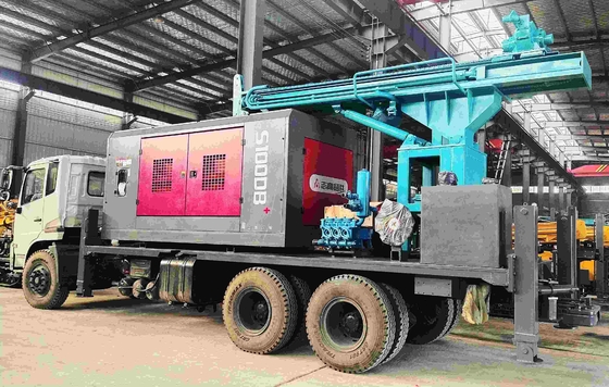 รถบรรทุกติดตั้งน้ําบ่อน้ํา ไฮดรอลิก Crawler การเจาะ Rig หลายฟังก์ชัน